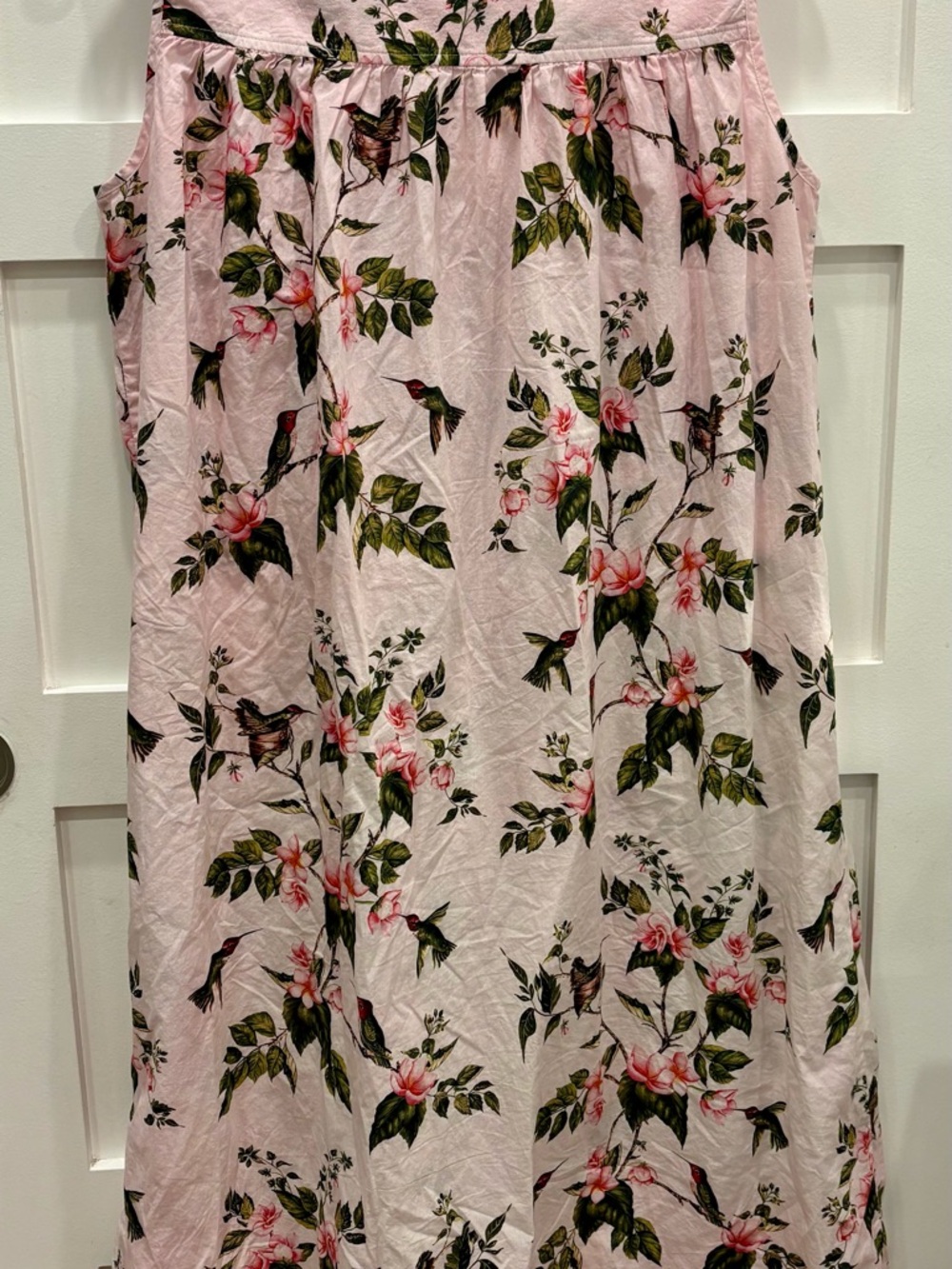 Heidi Carey Pink Hummingbird Floral Robe and Matching Nightgown 100% Cotton - Picture 9 of 10